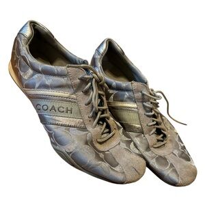 Silver genuine Coach sneakers